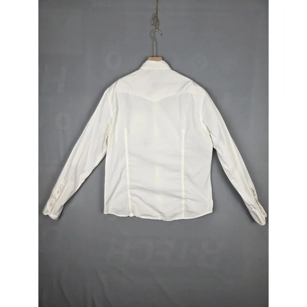 True Religion Western Shirt White Pearl Snap XXXL Cowboy